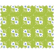 Tela de algodón: Corazón dulce de manzana verde,