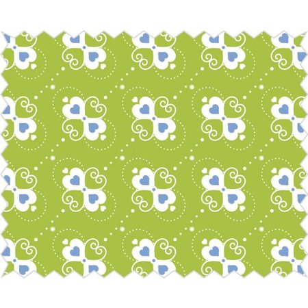 Tante Ema Tela de algodón: Corazón dulce de manzana verde,