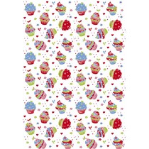 Katoenen stof: Sugar Tart klassieke rood,