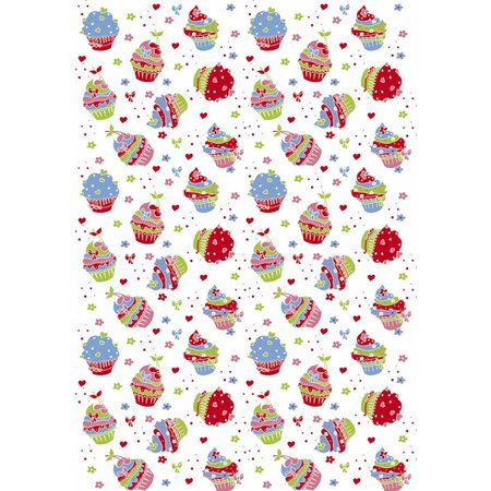 Tante Ema Le tissu en coton: tarte au sucre rouge classique,