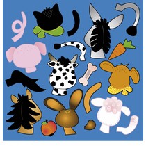 Scrapbooking papier: Stanzbogen dierenkoppen