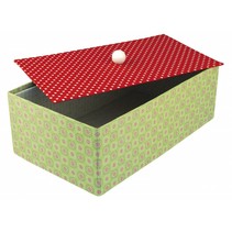 Large papier-mâché box with separate lid, 19,5x33x11 cm