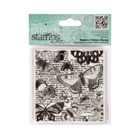Docrafts / Papermania / Urban Square Urban Stamp - Lepidopterology9.5x9cm
