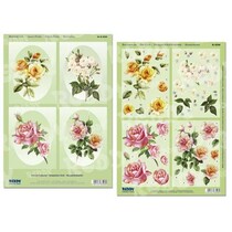 3D Stanzbogenset Passepartout cartes roses