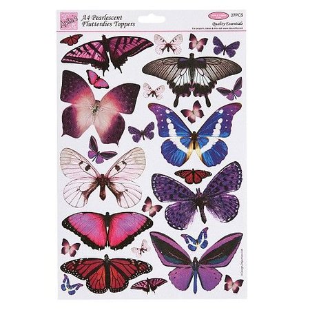 Embellishments / Verzierungen Butterflies, stamped on A4 sheet