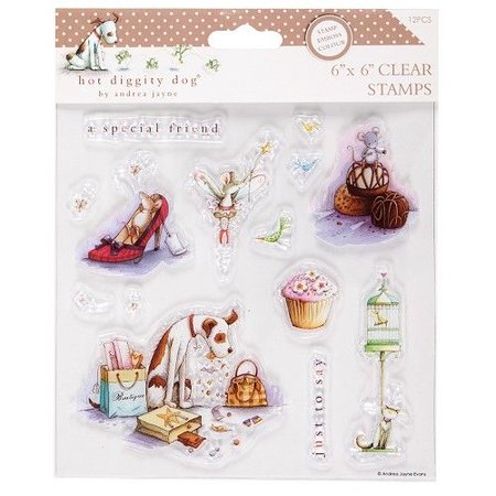 Stempel / Stamp: Transparent Klare frimærker, 15x15cm, hund motiver