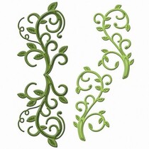 Estampillage et gaufrage pochoir, Spellbinders, Shapeabilities au pochoir métallique, branches avec des feuilles