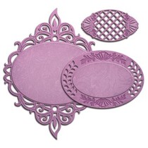 Spellbinders, puñetazos y la plantilla de estampado Nestabilities, filgrane marco ornamental decorativo