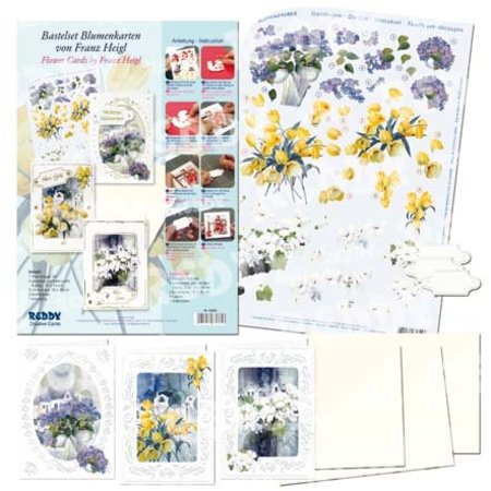 BASTELSETS / CRAFT KITS: 3D-Bastelset Blumenkarten" Blütenzauber" von Franz Heigl,