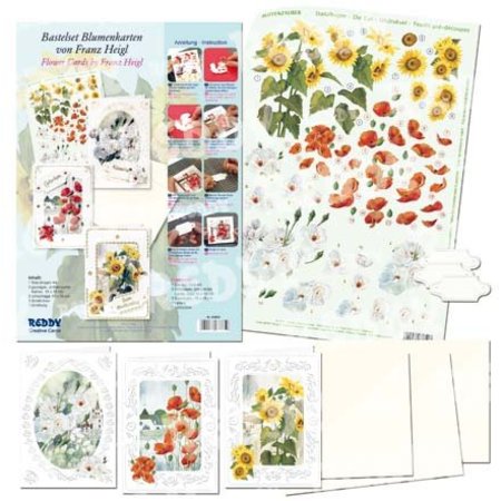BASTELSETS / CRAFT KITS: 3D-Bastelset Blumenkarten" Blütenzauber" von Franz Heigl,