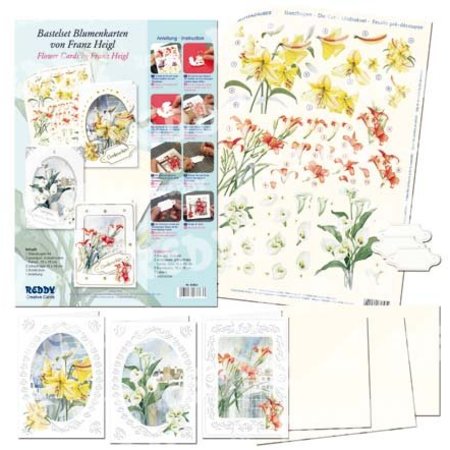 BASTELSETS / CRAFT KITS: 3D-Bastelset Blumenkarten" Blütenzauber" von Franz Heigl,