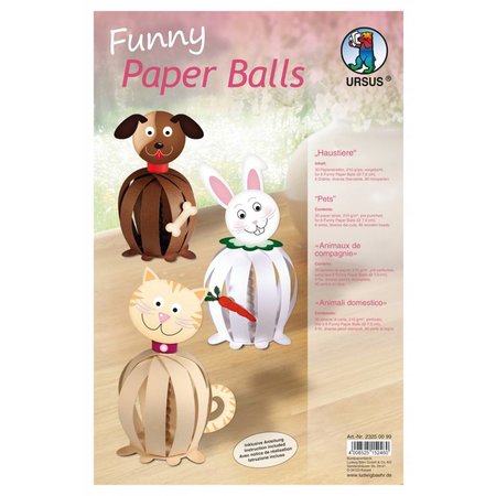 Kinder Bastelsets / Kids Craft Kits Funny Paper Balls, "Pets"