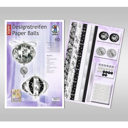 Dekoration Schachtel Gestalten / Boxe ... Paper Balls,"Audrey" Designstreifen,