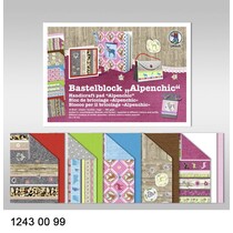 Crafting blok "Alpine chic", blok = 16 ark, 24x34cm, 300g, trykt på begge sider