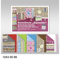 Crafting block "Alpine Chic", block = 16 sheets, 24x34cm, 300g, printed on both sides