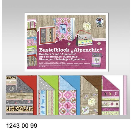 DESIGNER BLÖCKE  / DESIGNER PAPER Bloc Crafting "Alpine Chic", bloc = 16 feuilles,