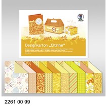 Designkarton "Citrine", Block á 20 Blatt, 24x34cm, 200gr, doppelseitig bedruckt