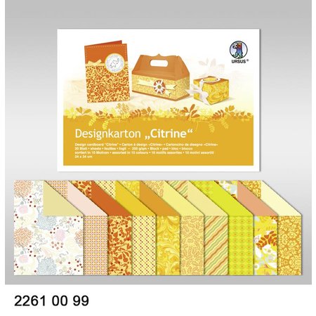 DESIGNER BLÖCKE  / DESIGNER PAPER Conception bord bloc "Citrine" de 20 feuilles,