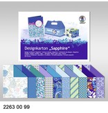 DESIGNER BLÖCKE  / DESIGNER PAPER Conception bord "Sapphire", bloc de 20 feuilles,