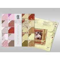 Papel de scrapbook, "Edition 1", 120g/sqm, 1 bloco = 44 folhas em 44 desenhos variados