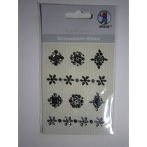 Schmuckstein-Sticker, Medaillons", schwarz