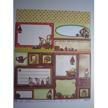 Exclusivos papel premium Glitter Scraphook, "Imp", 190g / m²,
