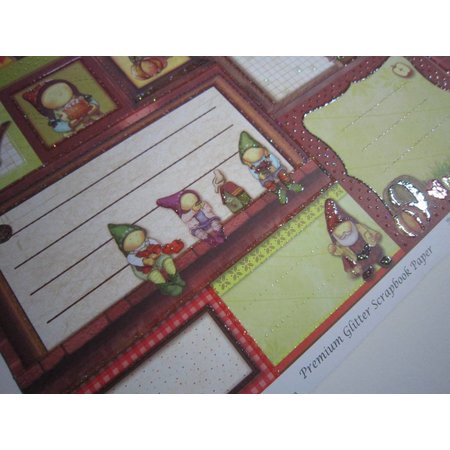 Designer Papier Scrapbooking: 30,5 x 30,5 cm Papier Premium Glitter Scraphook papier, "IMP", 190g / m²,