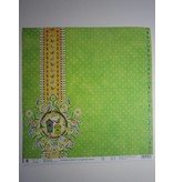 Designer Papier Scrapbooking: 30,5 x 30,5 cm Papier Premium Glitter Scraphook paper, "Garden", 190g/qm,