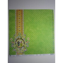 Premium Glitter Scraphook papir, "Garden", 190g / kvm,