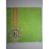 papel premium Glitter Scraphook, "Garden", 190g / m²,