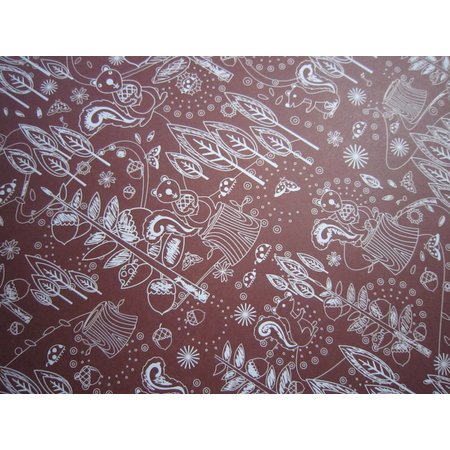 Designer Papier Scrapbooking: 30,5 x 30,5 cm Papier Premium Glitter Scraphook paper, "Eichhörnchen", 190g/qm,