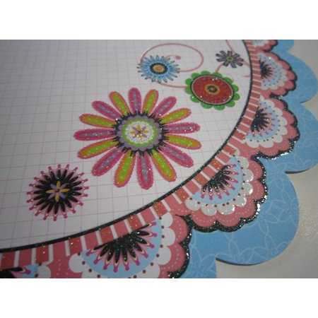 Designer Papier Scrapbooking: 30,5 x 30,5 cm Papier Premium Glitter Scraphook paper, "Blossom", 190g/qm,