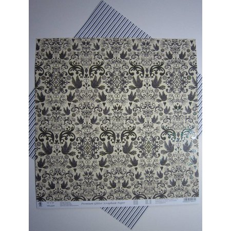 Designer Papier Scrapbooking: 30,5 x 30,5 cm Papier carta Premium Glitter Scraphook, "matrimonio", 190g / mq