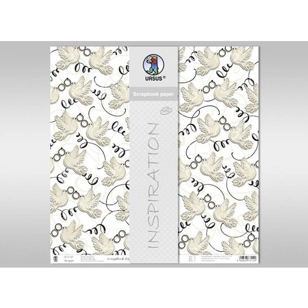 Designer Papier Scrapbooking: 30,5 x 30,5 cm Papier Premium Glitter Scraphook paper, "Marriage", 190g/qm,