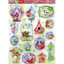Stanzbogen: PaperArt, "Primavera" con diferentes diseños del pájaro