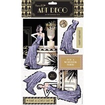A4 Decoupage Set - matching art deco stamp and paper