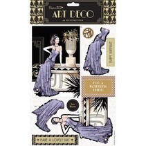 A4 Decoupage Set - combinando art deco selo e papel