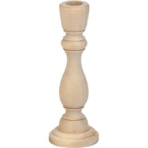 Candela di legno piccolo, per decorare, 17 x 6 centimetri.