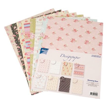 Joy!Crafts und JM Creation Designer Block par Joy Crafts, 16 feuilles, A4, Blooming Rose