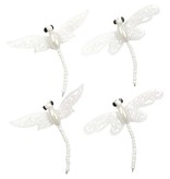 Embellishments / Verzierungen Decorating Accessories: "dragonfly", white with glitter
