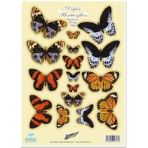 Die cut sheet metal engraving, "Dufex butterflies No.3"