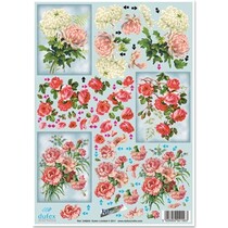 3D Dufex udstansede metalplader gravering, galleri "Krysantemum and Roses"