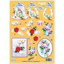 3D Dufex die cut folha de gravura em metal, "um casamento"