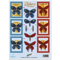 Die 3D corte de chapa grabado, "Galería de mariposas"