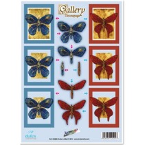 3D die cut sheet metal engraving, "Gallery Butterflies"