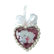 2 acrylic glass medallions, heart 8cm, 2 parts