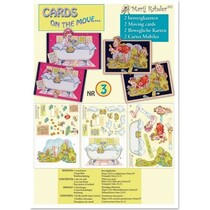3D-Bastelpackung, bewegliche Karten:" Marij Rahder", 2 Motive