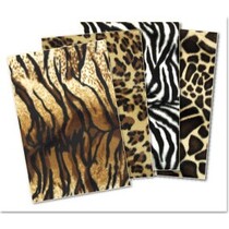 Assortimento peluche cartone: Tiger, Panther, zebra, giraffa