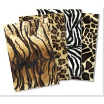 Plush karton sortiment: Tiger, Panther, Zebra, Giraf