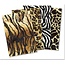 DESIGNER BLÖCKE  / DESIGNER PAPER Plüschkarton-Sortiment: Tiger,Panther, Zebra, Giraffe